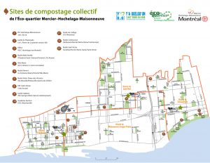 Carte des composteurs collectifs de Mercier-Hochelaga-Maisonneuve