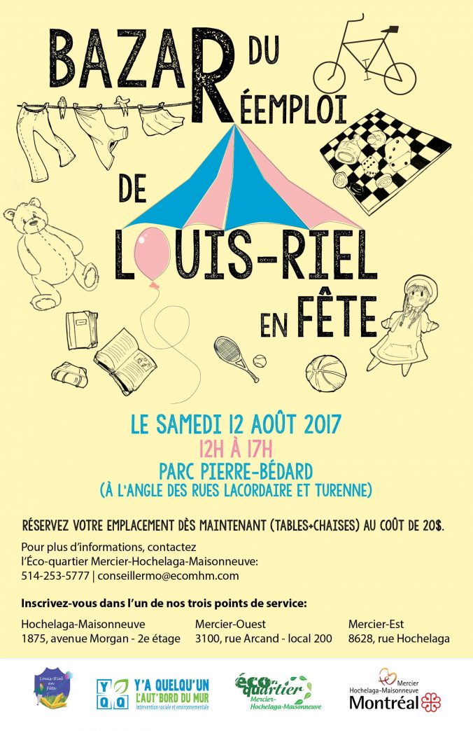 Affiche pour le bazar de Louis-Riel en fête